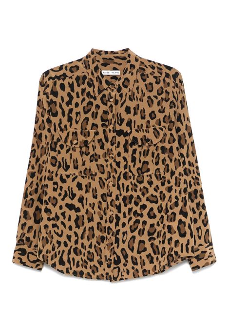 Camicia leopardata in marrone Blazé Milano - donna